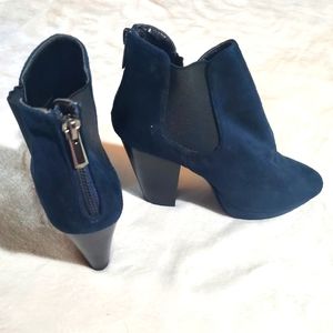 Blue Suede Ankle Boot